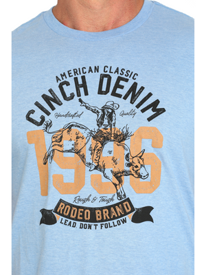 T-shirt bleu pâle à logo western – Homme