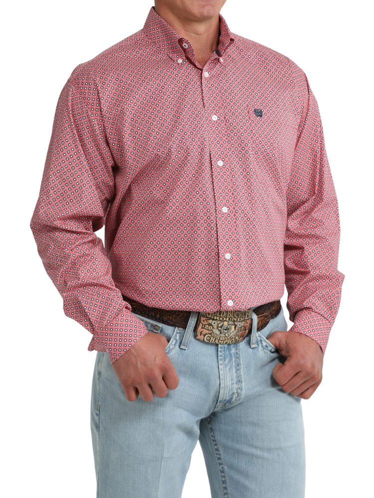 Chemise Western Géométrique rose - Homme