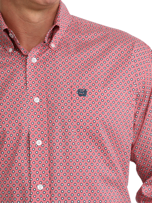 Chemise Western Géométrique rose - Homme