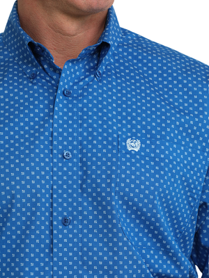 Chemise western Geo Print Royal - Homme