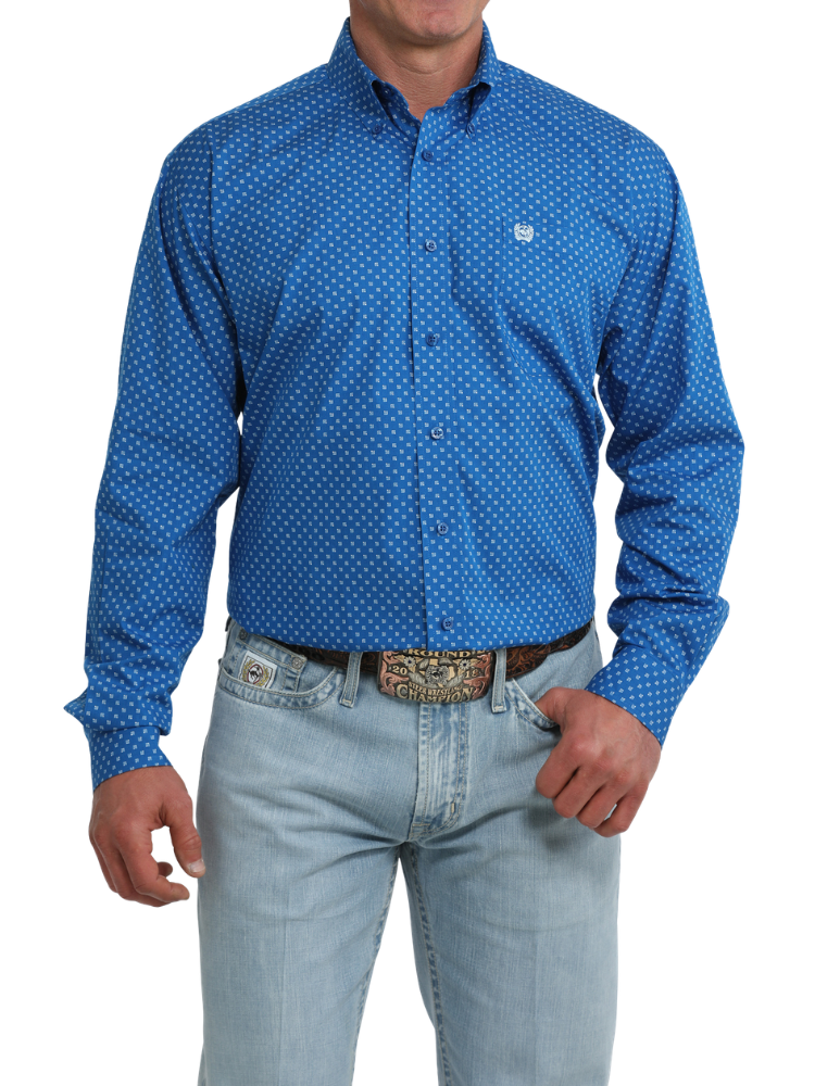 Chemise western Geo Print Royal - Homme