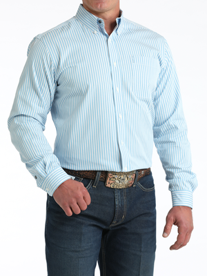 Chemise Western Stripe Baby Blue - Homme