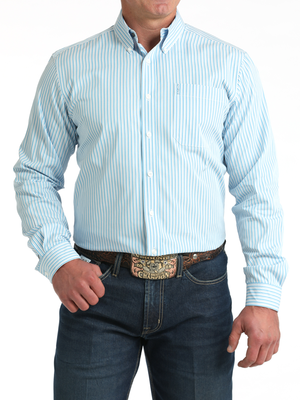 Chemise Western Stripe Baby Blue - Homme