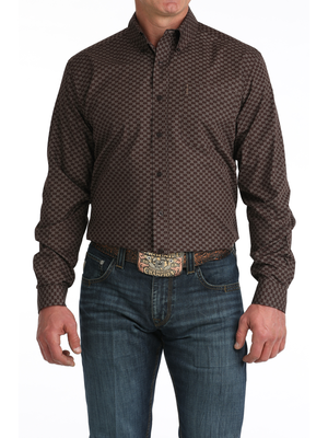 Chemise Western Modern Brown Print - Homme