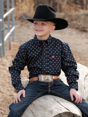 Chemise Western Navy à motifs - Garçon