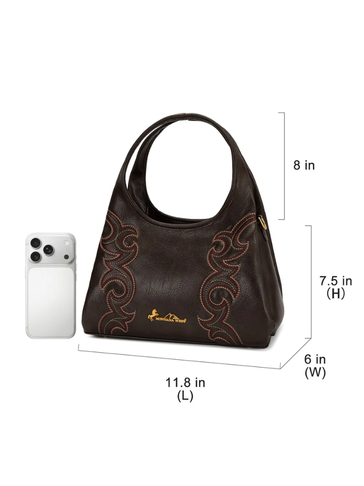 Sac hobo/crossbody Western avec broderie