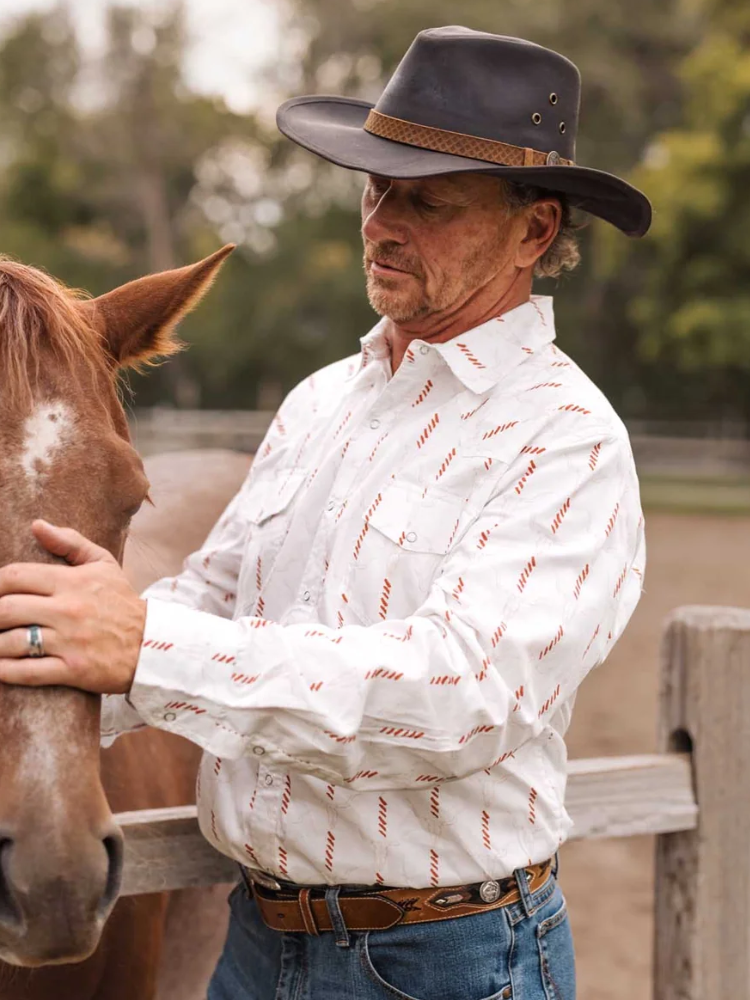 Chemise western Cattle Skull Stripe - Homme