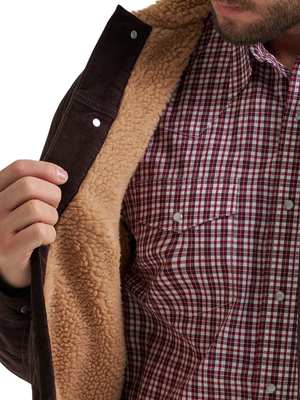 Manteau en velours côtelé Café Noir doublé Sherpa - Homme