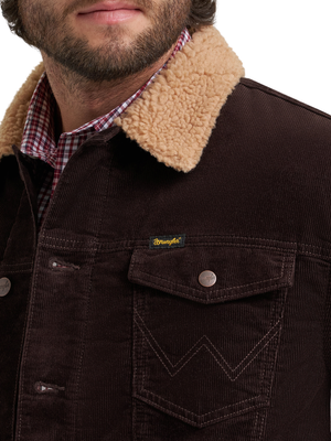 Manteau en velours côtelé Café Noir doublé Sherpa - Homme