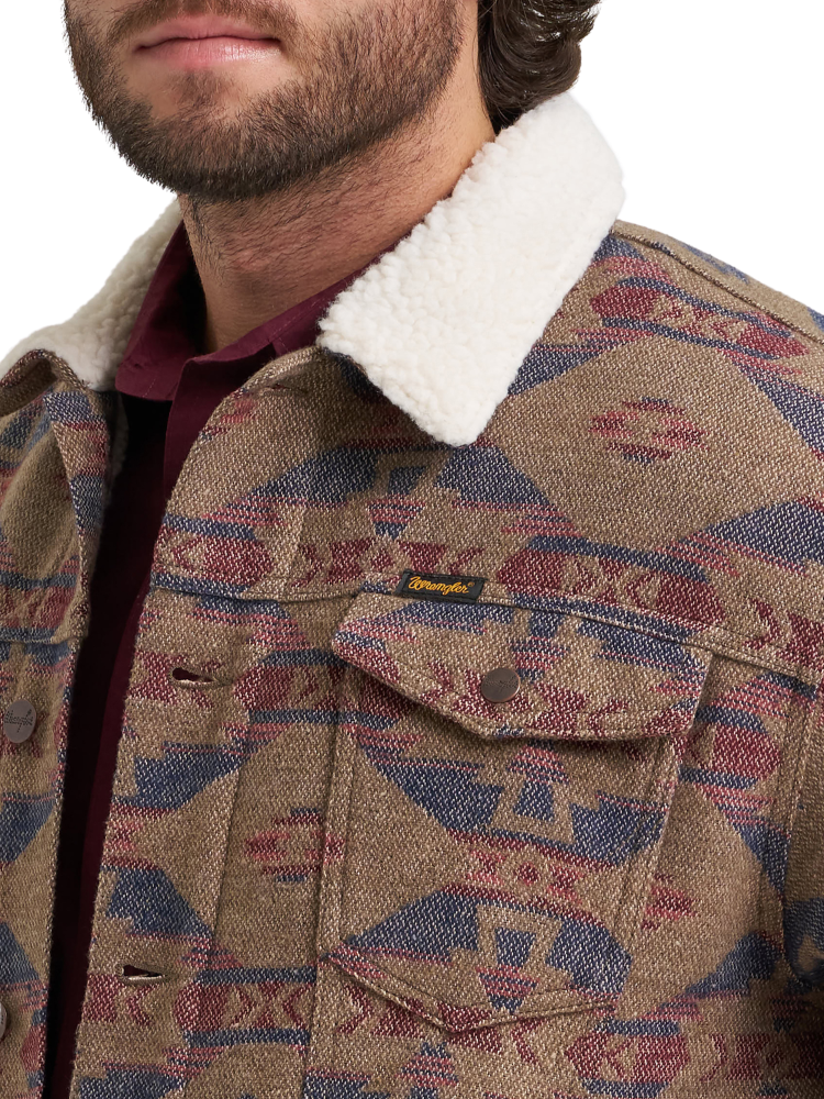 Manteau Jacquard doublé Sherpa - Homme
