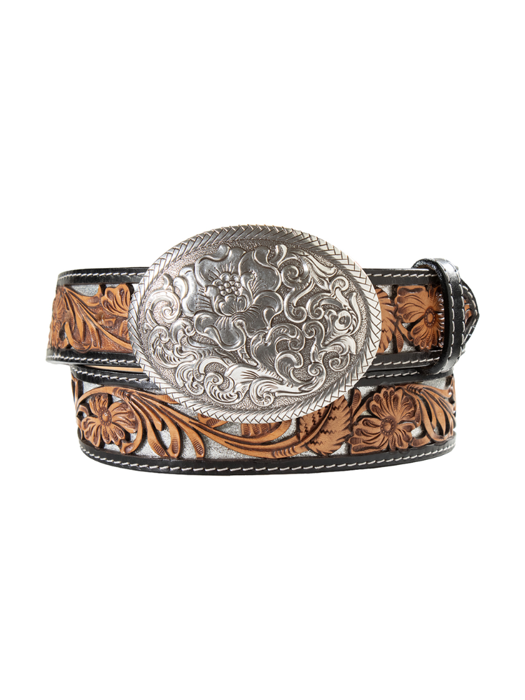 Women's Western Filigree Silver Glitter Belt