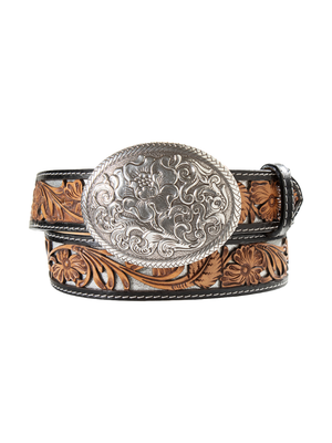 Women's Western Filigree Silver Glitter Belt