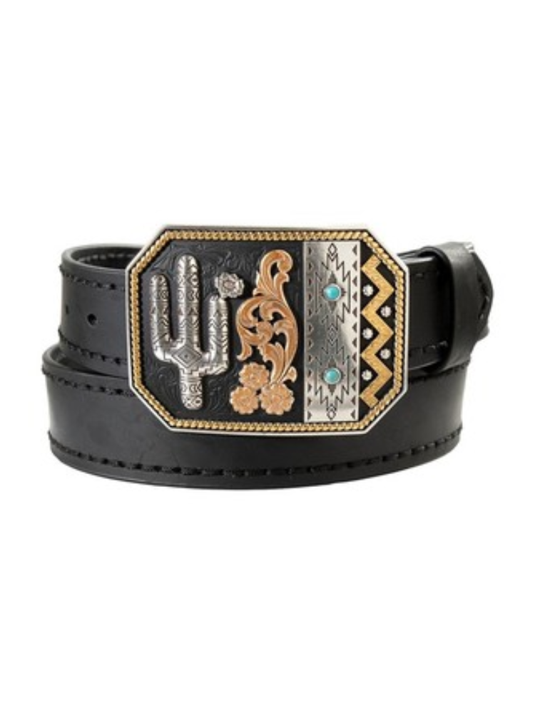 Ceinture western en cuir avec Boucle - Femme