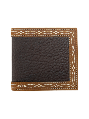Portefeuille Bifold Boot Stitch Edge Brun