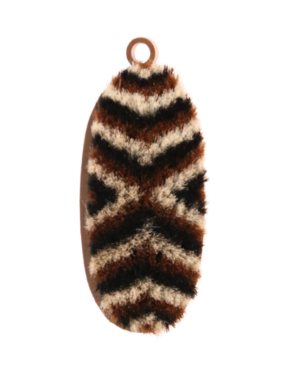 Soft brush with natural bristles. Small, non-slip surface.