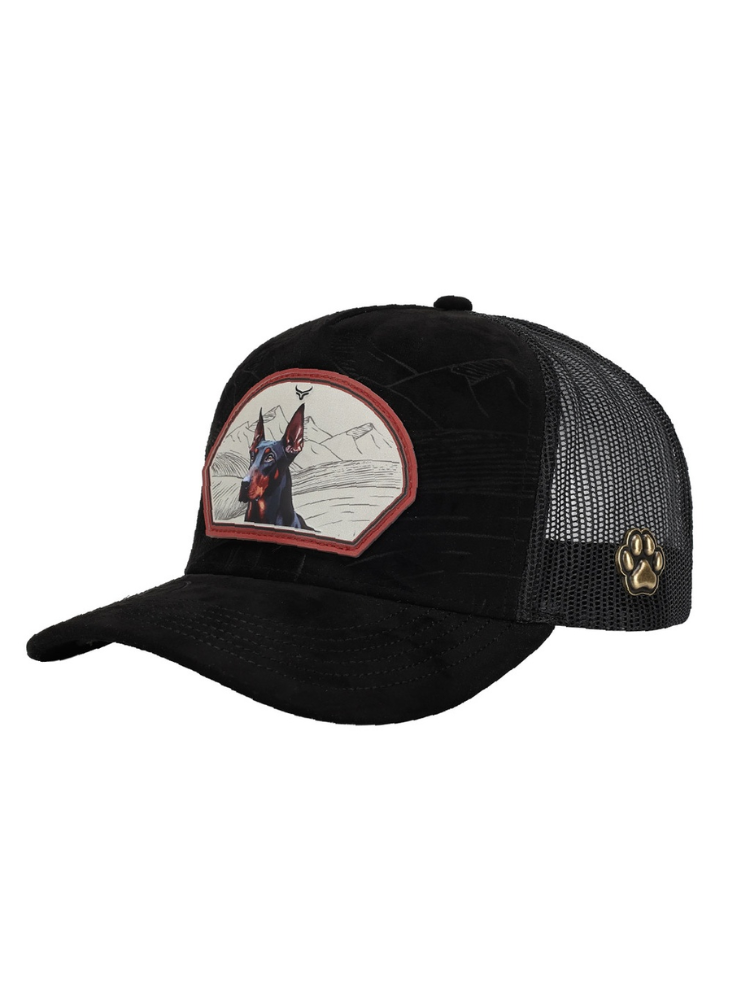 Casquette Chien Paysage Montagne Noir