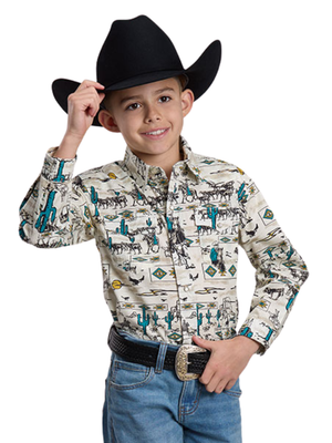 Chemise Western Vintage Postcard - Garçon