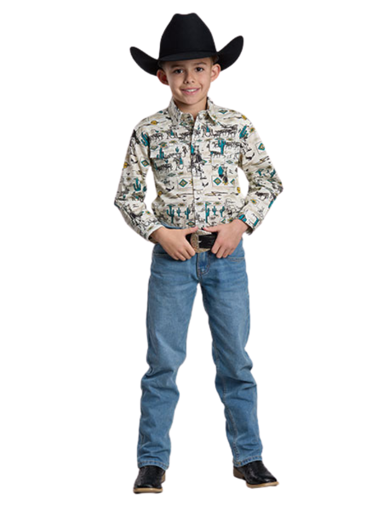 Chemise Western Vintage Postcard - Garçon