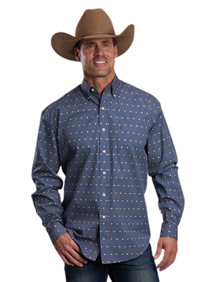 Chemise western Dotted Line bleue - Homme