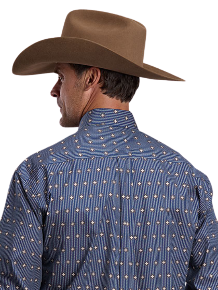 Chemise western Dotted Line bleue - Homme