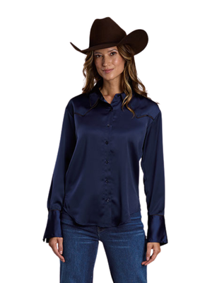 Blouse western satin Buckin' Bronc - Femme