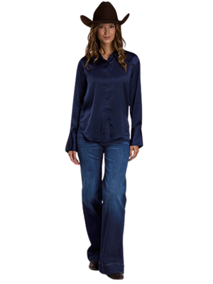Blouse western satin Buckin' Bronc - Femme