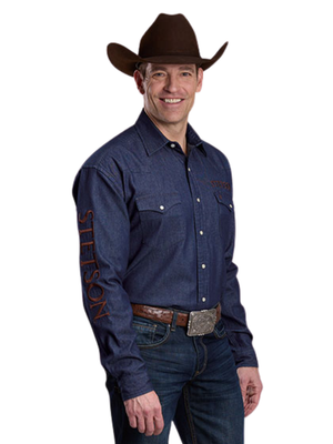 Chemise Stetson® Dark Denim - Homme