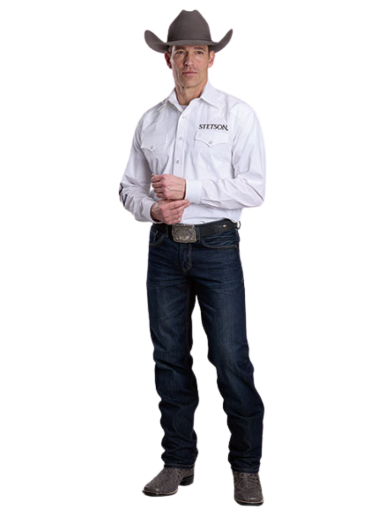 Chemise Western à broderies Stetson® Blanche - Homme