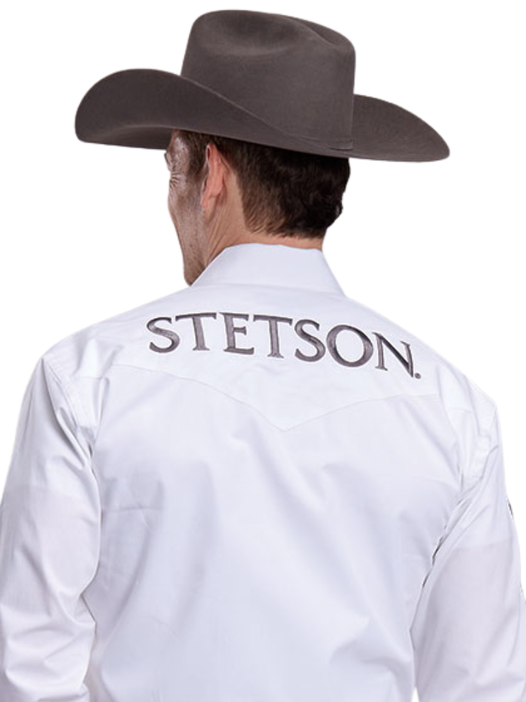 Chemise Western à broderies Stetson® Blanche - Homme