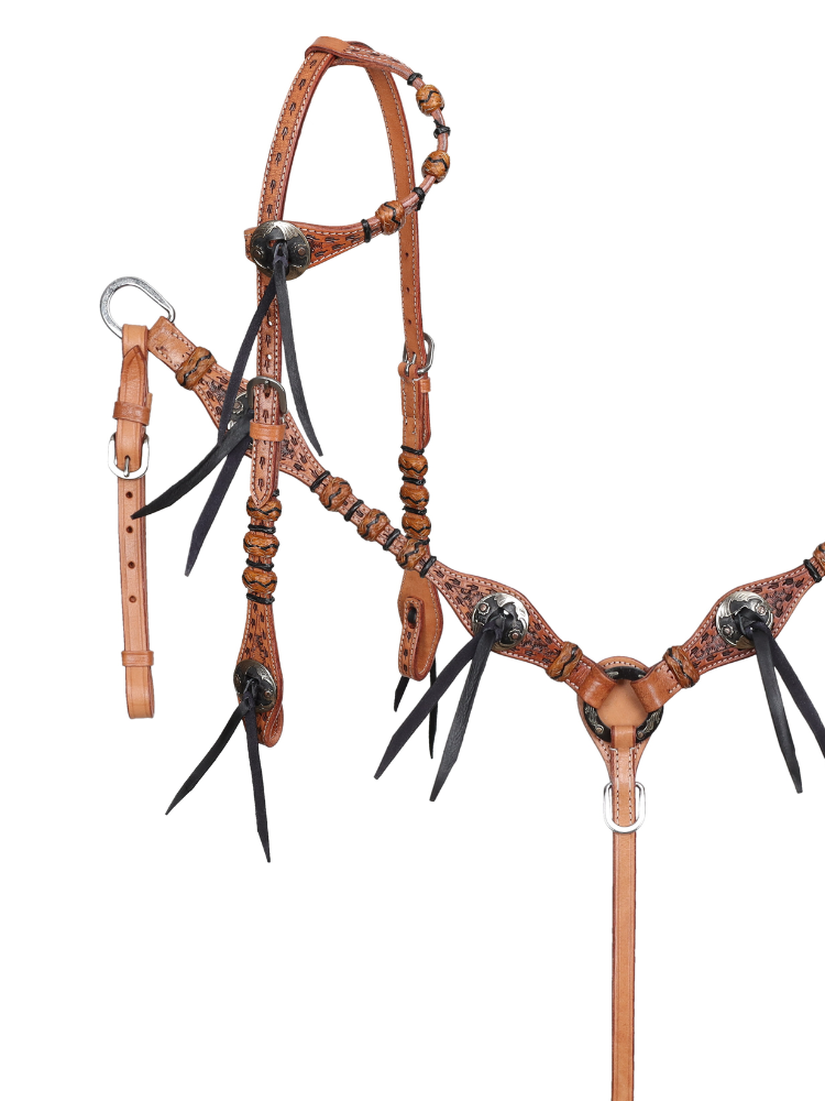 Ensemble Bride Western à oreille & Bricole Braided Bandit