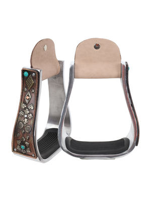 Étriers Western Bronze Gambler en aluminium