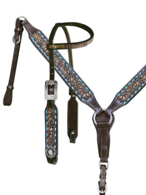 Ensemble de bride et bricole western Tooled