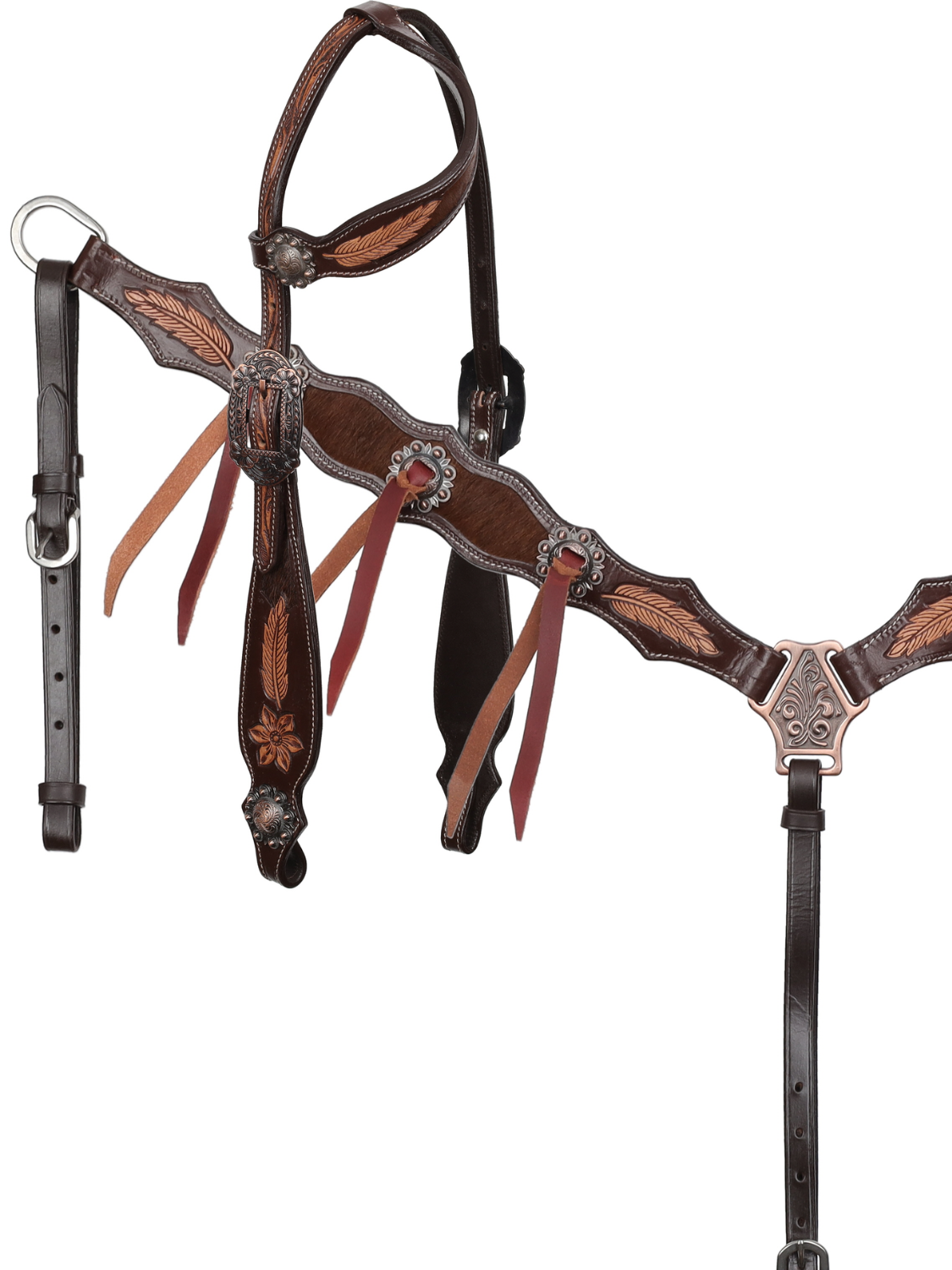 Raven Hide Western Ear Bridle and Twill Set