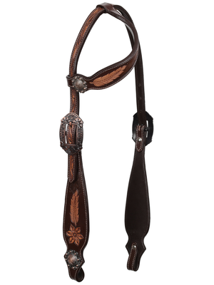 Raven Hide Western Ear Bridle and Twill Set