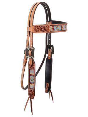 Sunset Weave Western Bridle with Braided Browband