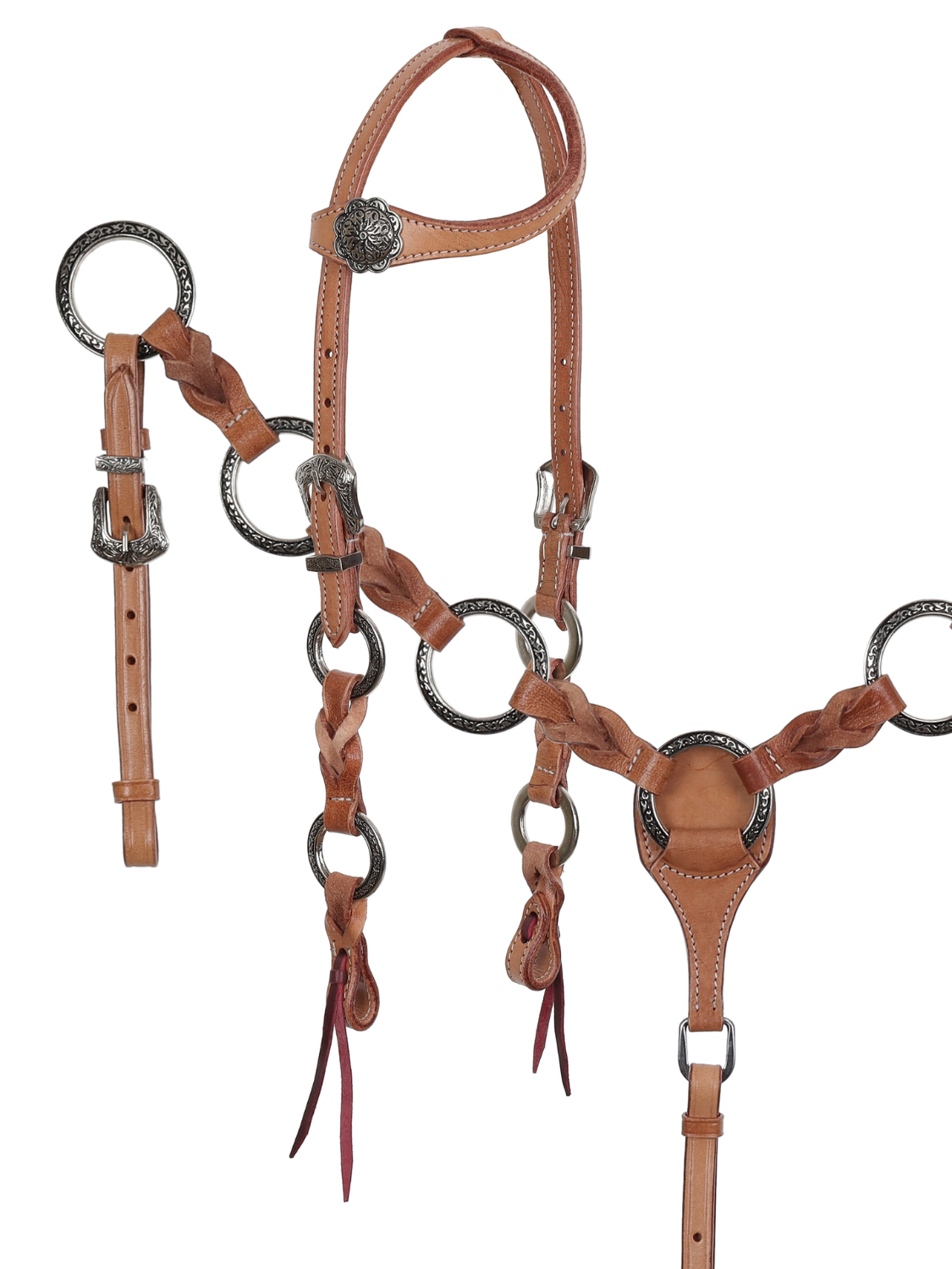 Western set of ear bridle and Twisted Ring thong
