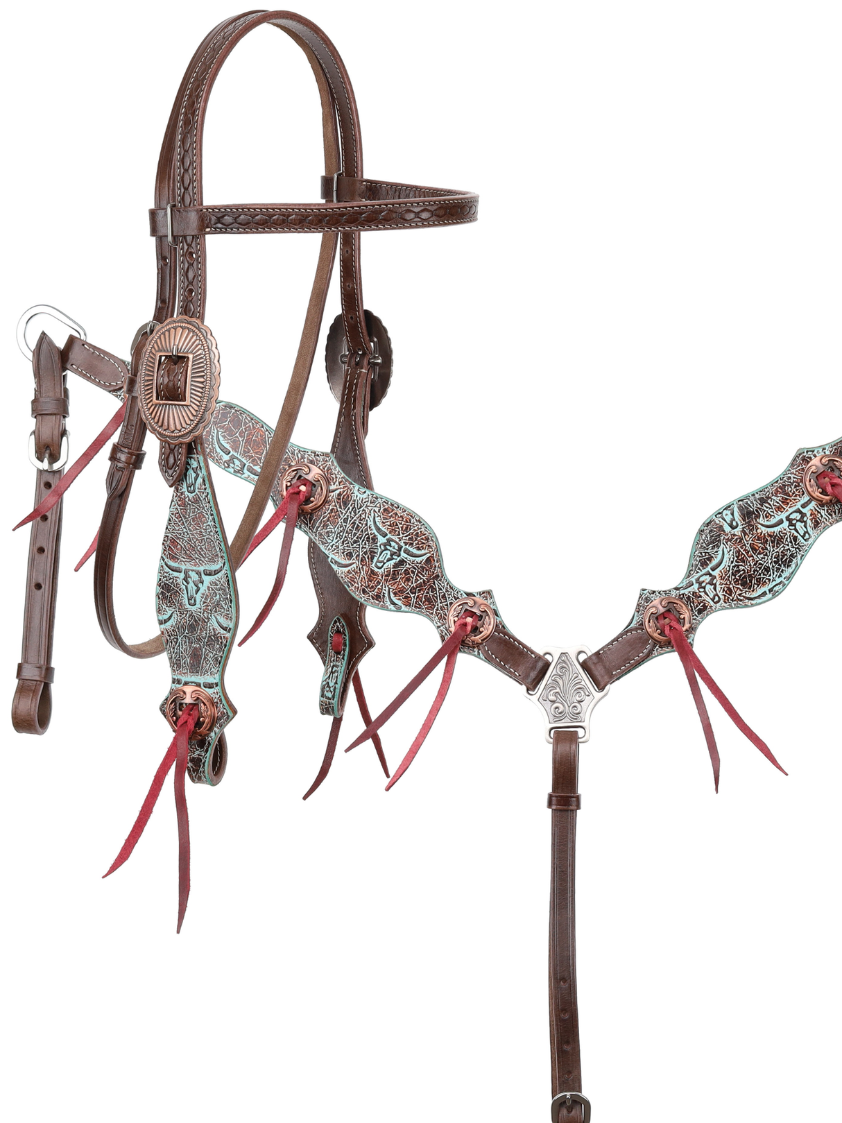 Ensemble de bride et bricole Western Weathered Steer