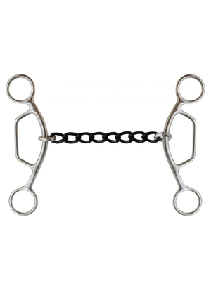 Mors Western Sliding Gag avec Embouchure Chaînée en Acier Blué