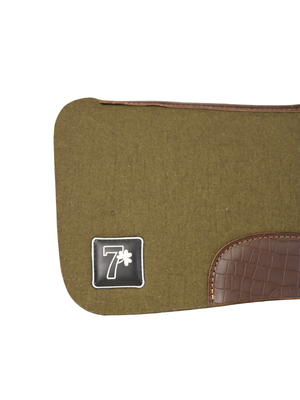 Tapis Western en feutre Olive/Alligator Brun