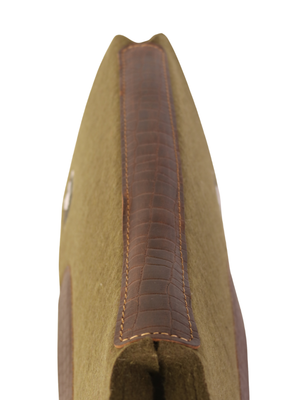 Tapis Western en feutre Olive/Alligator Brun