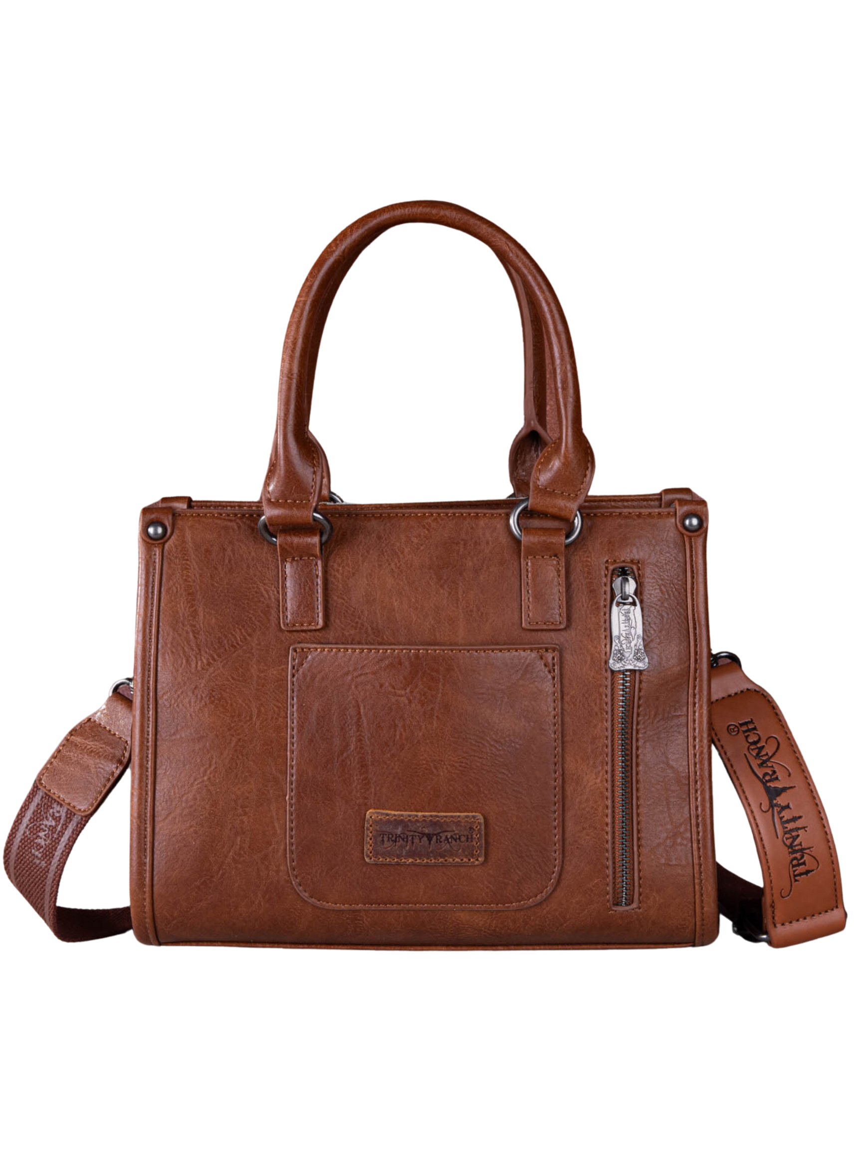 Hair-On Cowhide Tooled Handbag