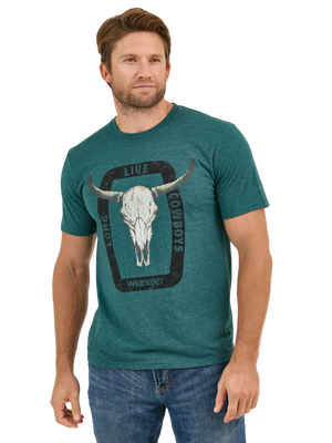 T-Shirt Long Live Steer Skull - Homme