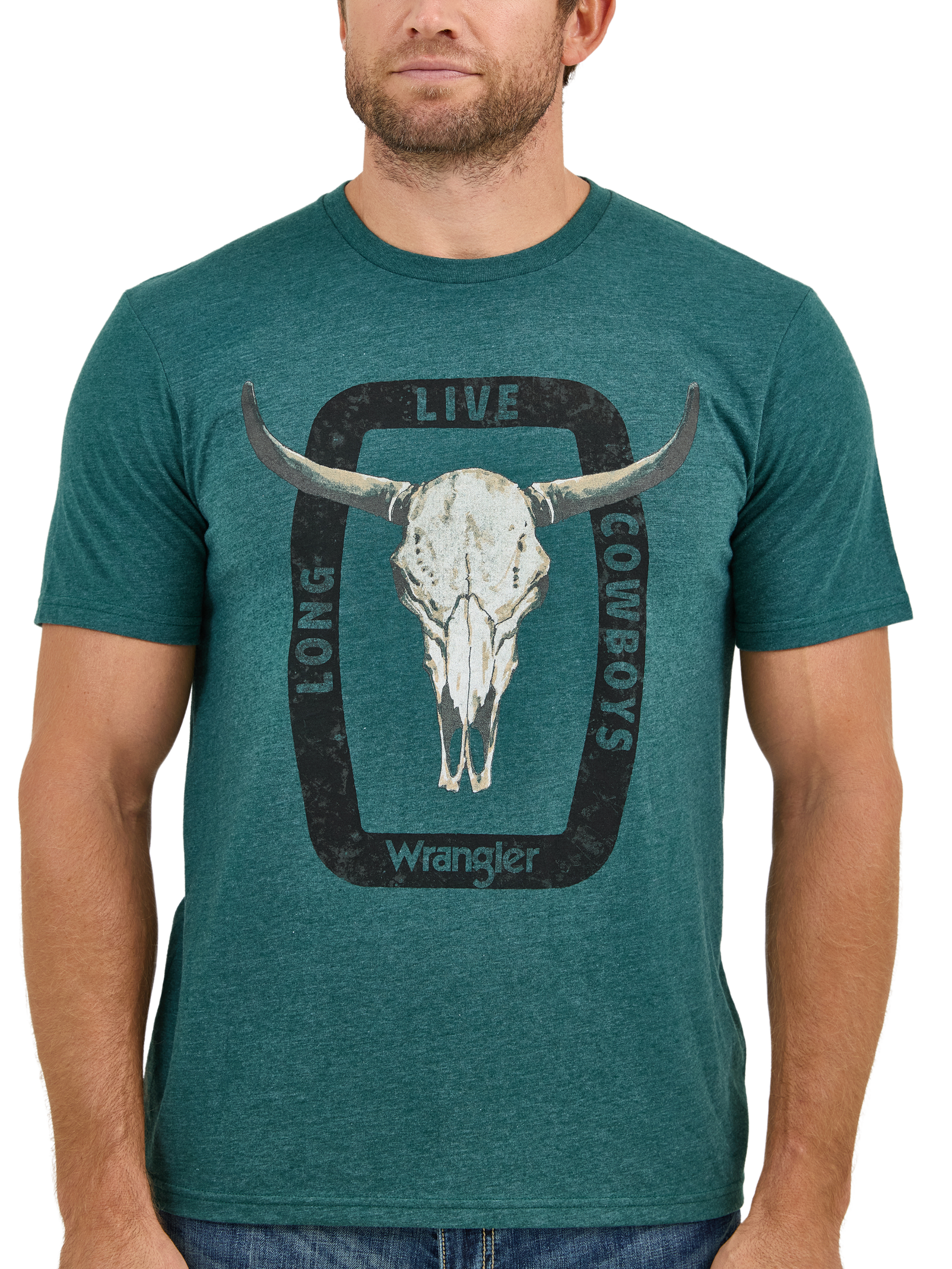 T-Shirt Long Live Steer Skull - Homme