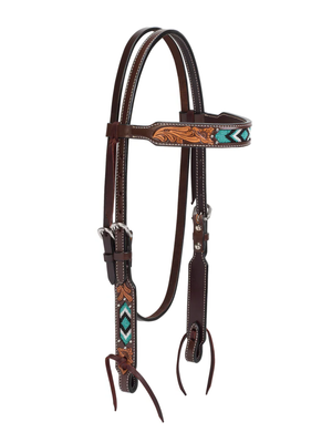 Turquoise Beaded Western Bridle