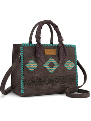 Sac à main Western Whipstitch Aztec avec poignées et bandoulière