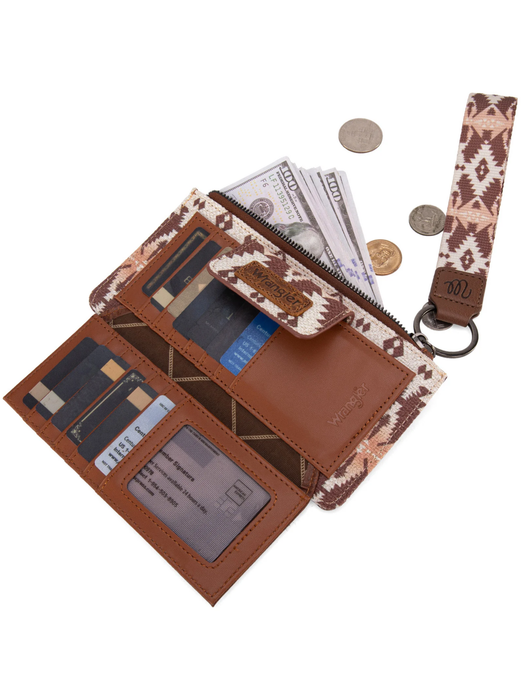 Aztec Bi-fold Light Coffee Coin Purse