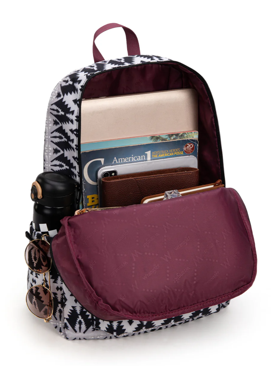 Aztec pattern backpack