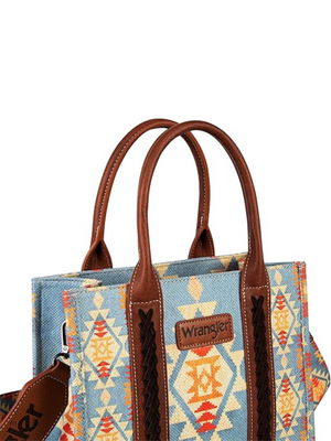 Light Blue Aztec Handbag - Small