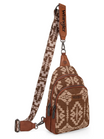Southwestern Canvas Print Crossbody Bag