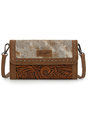 Portefeuille Western Cow Hair avec bandoulière